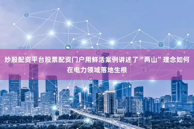 炒股配资平台股票配资门户用鲜活案例讲述了“两山”理念如何在电力领域落地生根